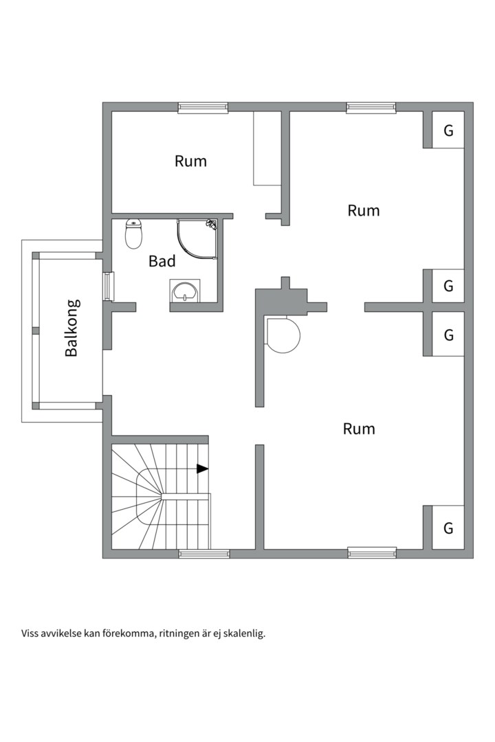Planlösning från Vikingagatan 40, Såld i Svartbäcken, Uppsala