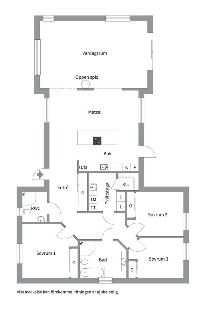 Planlösning från Kaprifolvägen 17, Såld i Örsundsbro, Enköping