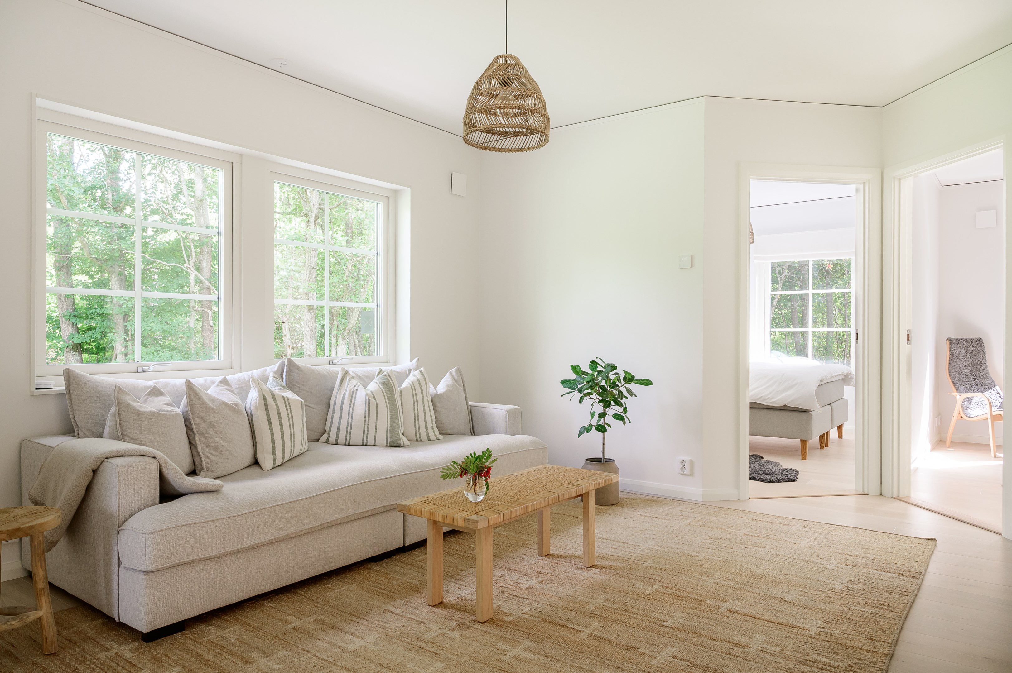 Vardagsrum mot sovrum 3 och 4