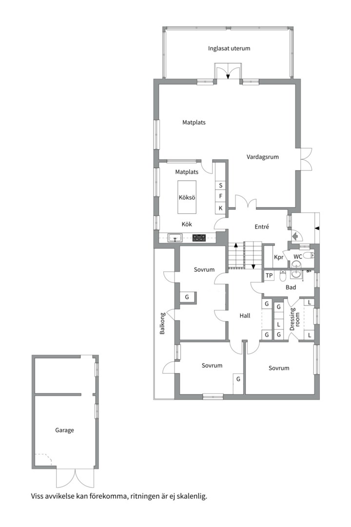 Planlösning från Norra Parkvägen 2B, Såld i Norby, Uppsala