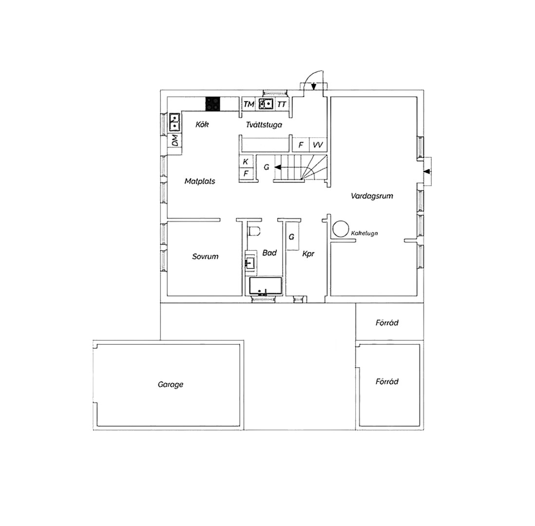 Planlösning från Hjortstigen 9, Såld i Gustavsberg, Värmdö