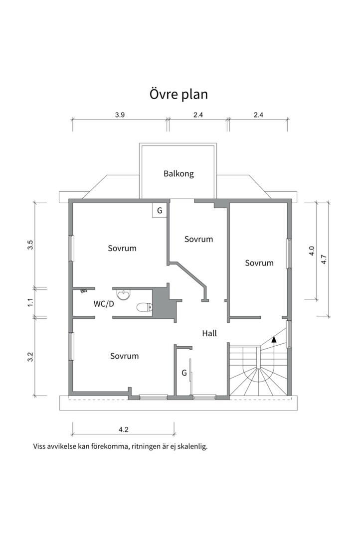 Planlösning från Ingvarsgatan 4, Såld i Svartbäcken, Uppsala