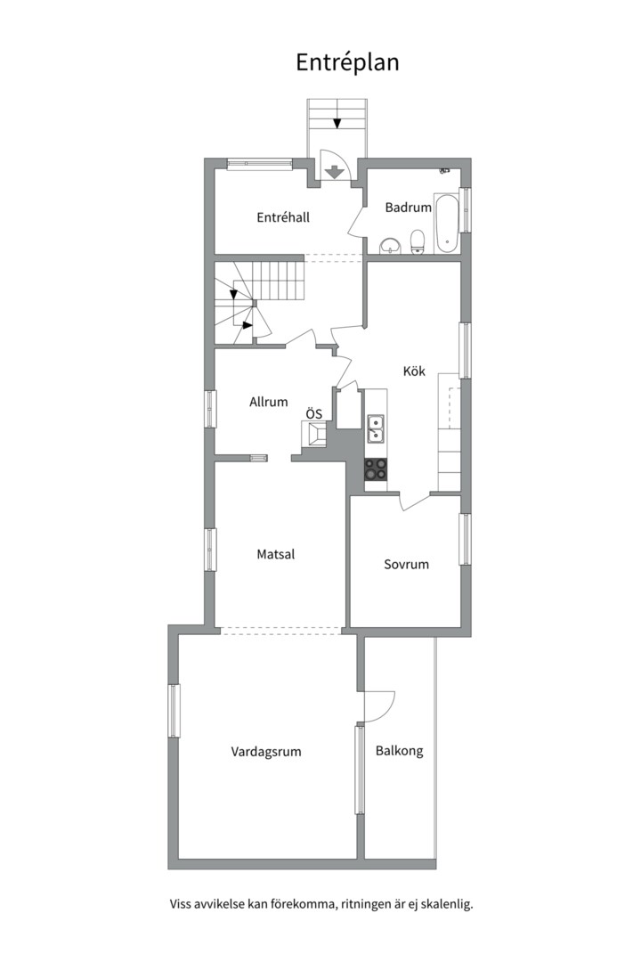 Planlösning från Sandgropsgatan 11, Till salu i Svartbäcken, Uppsala