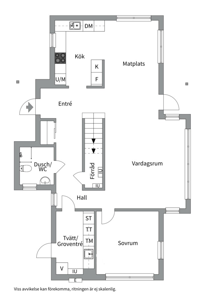 Planlösning från Igelkottsvägen 8, Såld i Vreta, Uppsala