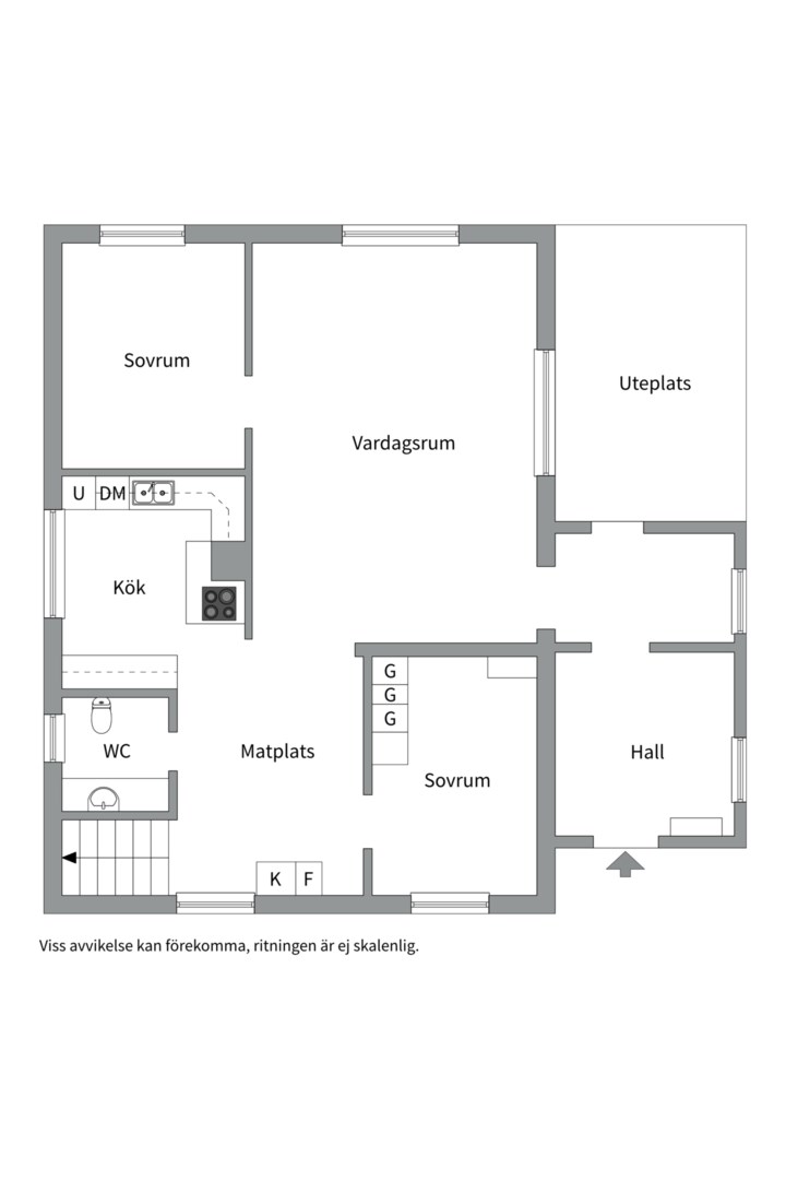 Planlösning från Gotövägen 12, Såld i Barkarö, Västerås