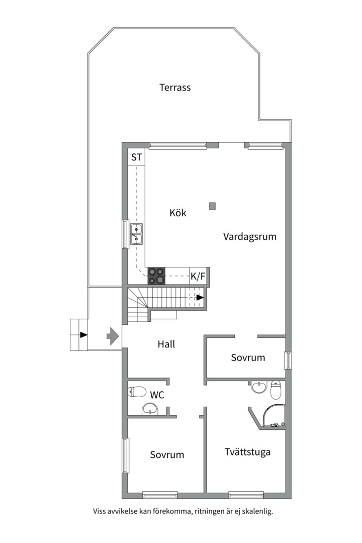Planlösning från Enbacken 17, Såld i Eriksvik, Nacka