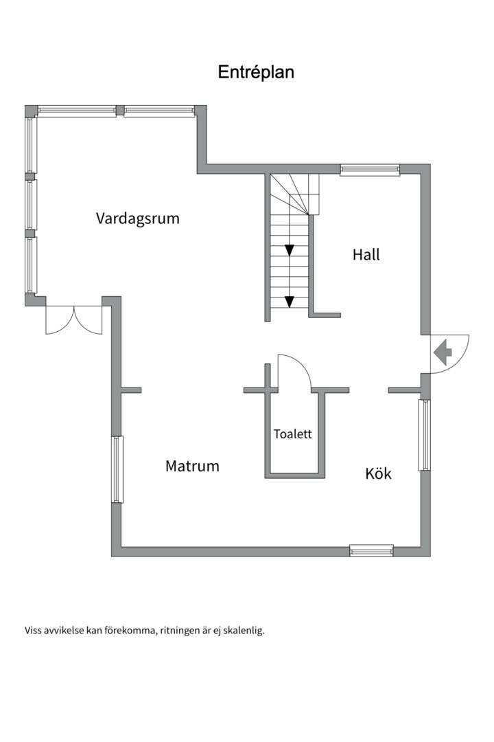 Planlösning från Stationsvägen 7, Såld i Lillängen, Nacka