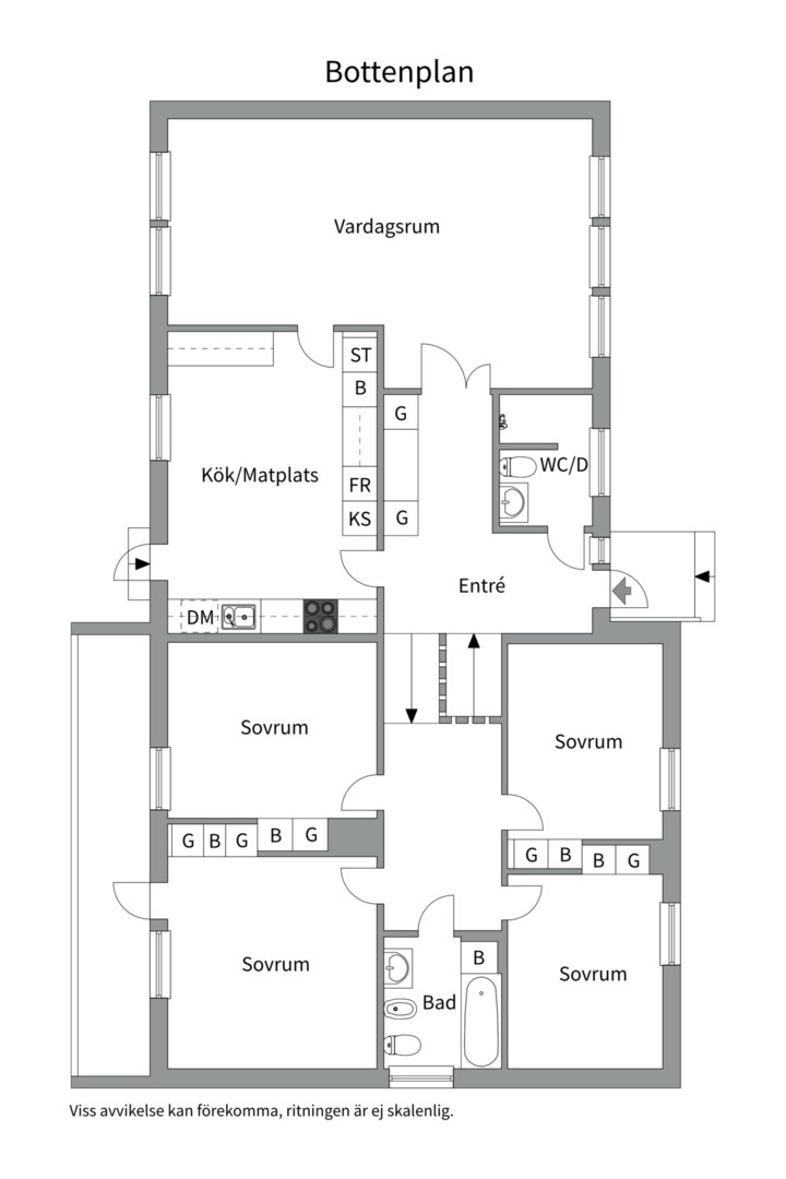 Planlösning från Örvägen 5, Såld i Örsundsbro, Enköping