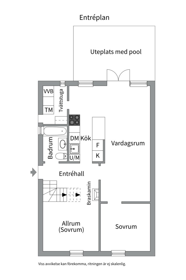 Planlösning från Skördevägen 11, Såld i Storvreta, Uppsala