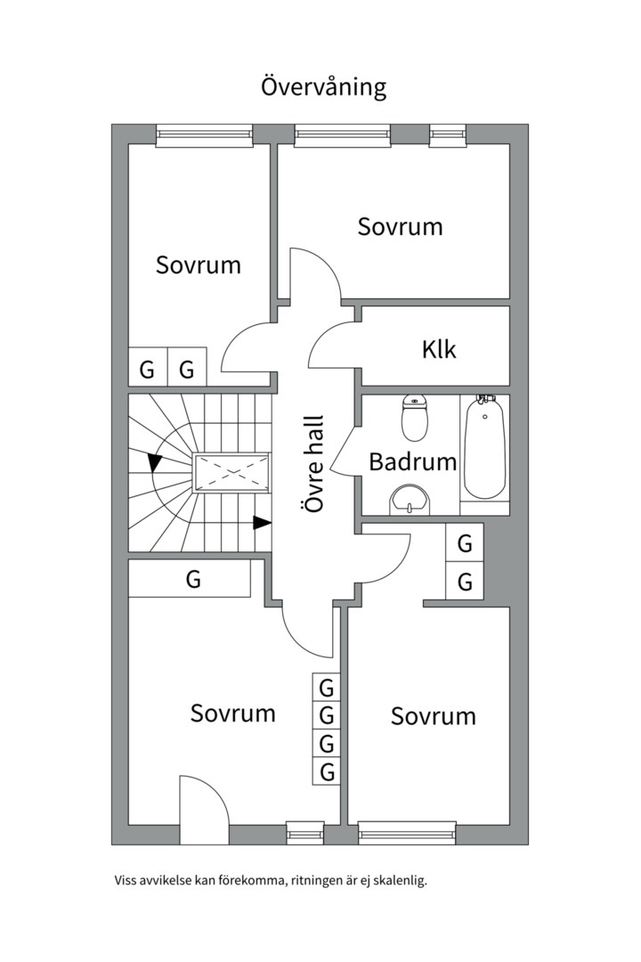 Planlösning från Bernadottestigen 22, Såld i Valsätra, Uppsala