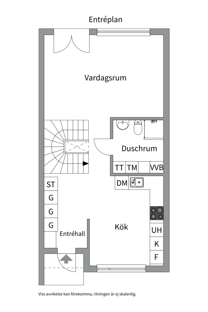 Planlösning från Bernadottestigen 22, Såld i Valsätra, Uppsala