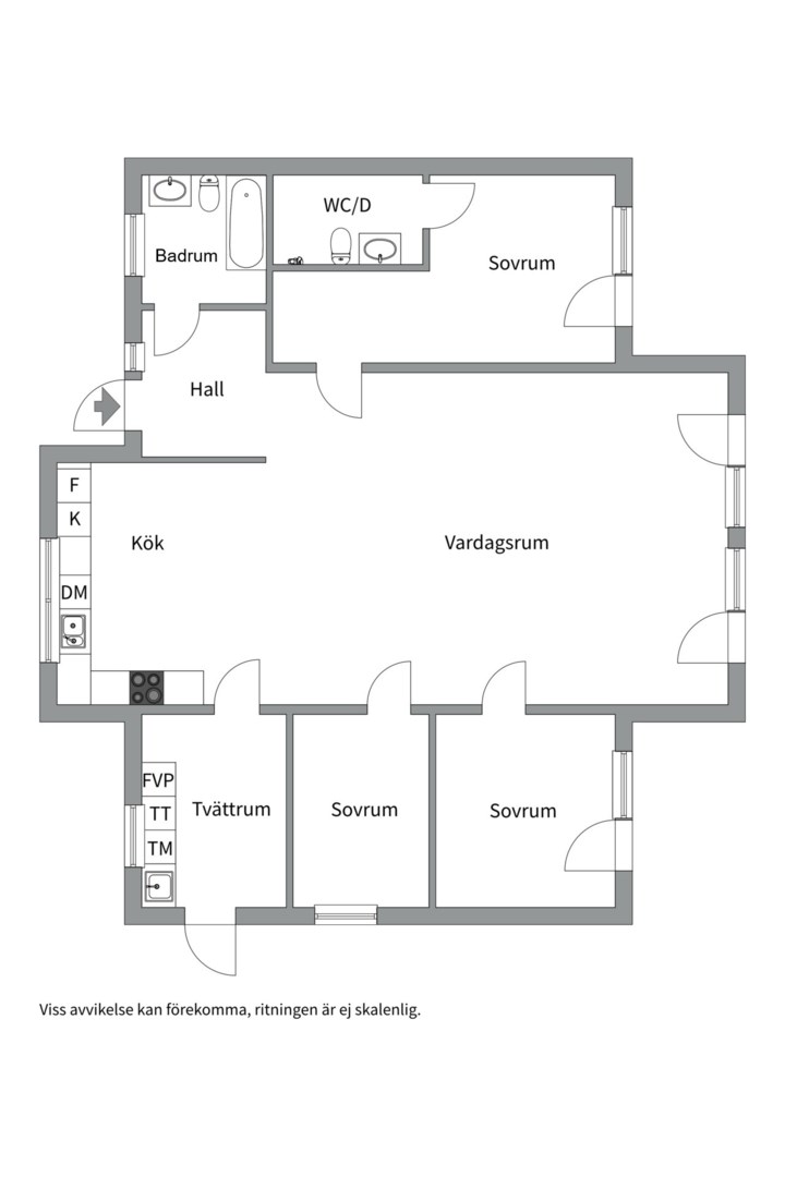 Planlösning från Kaprifolvägen 7, Till salu i Örsundsbro, Enköping