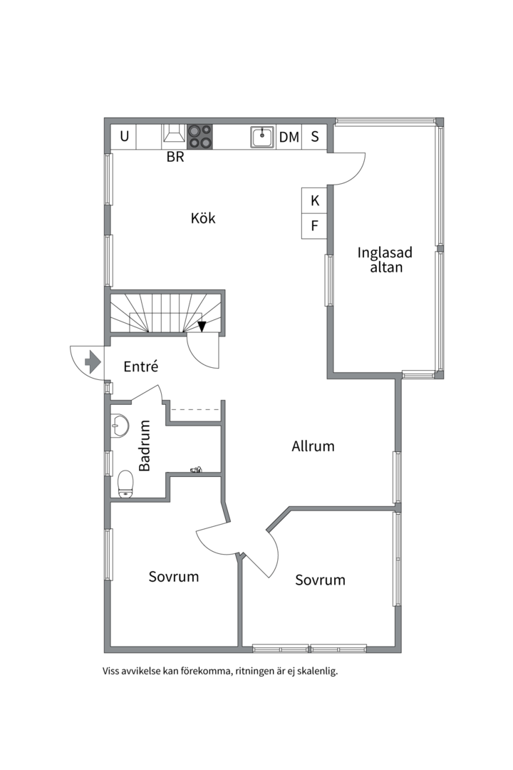 Planlösning från Edshammar 26, Såld i Storvreta, Uppsala