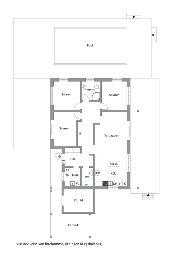 Planlösning från Vildrosvägen 7, Såld i Örsundsbro, Enköping