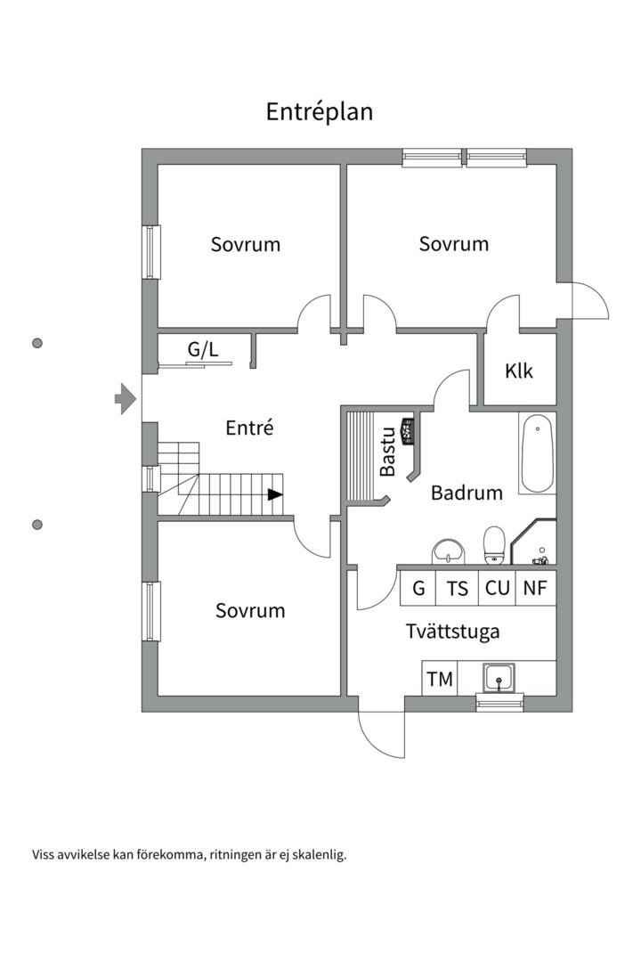 Planlösning från Alskogsvägen 6, Såld i Lännersta, Nacka