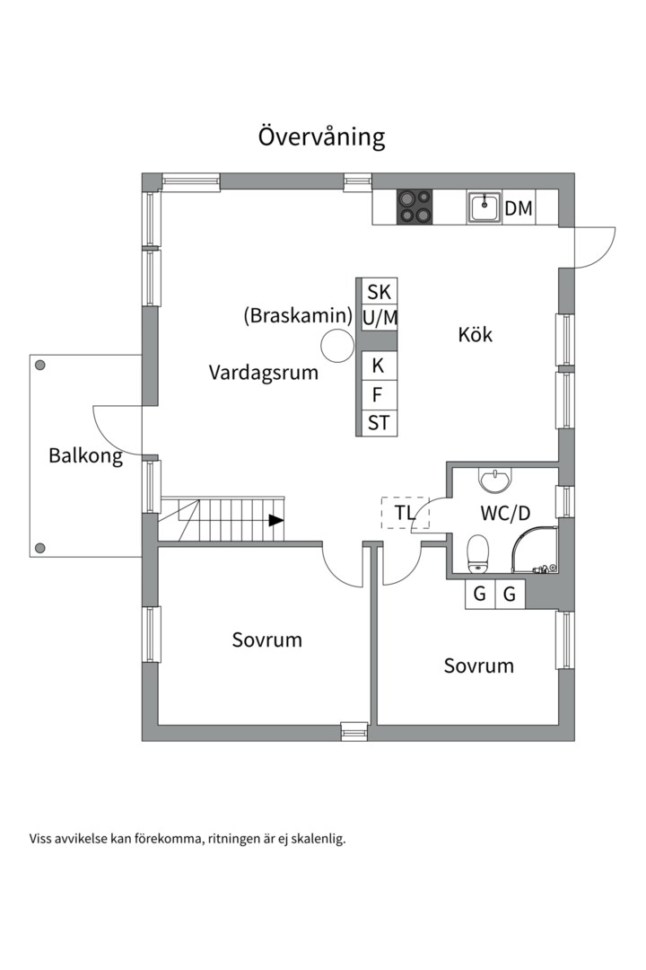 Planlösning från Alskogsvägen 6, Såld i Lännersta, Nacka