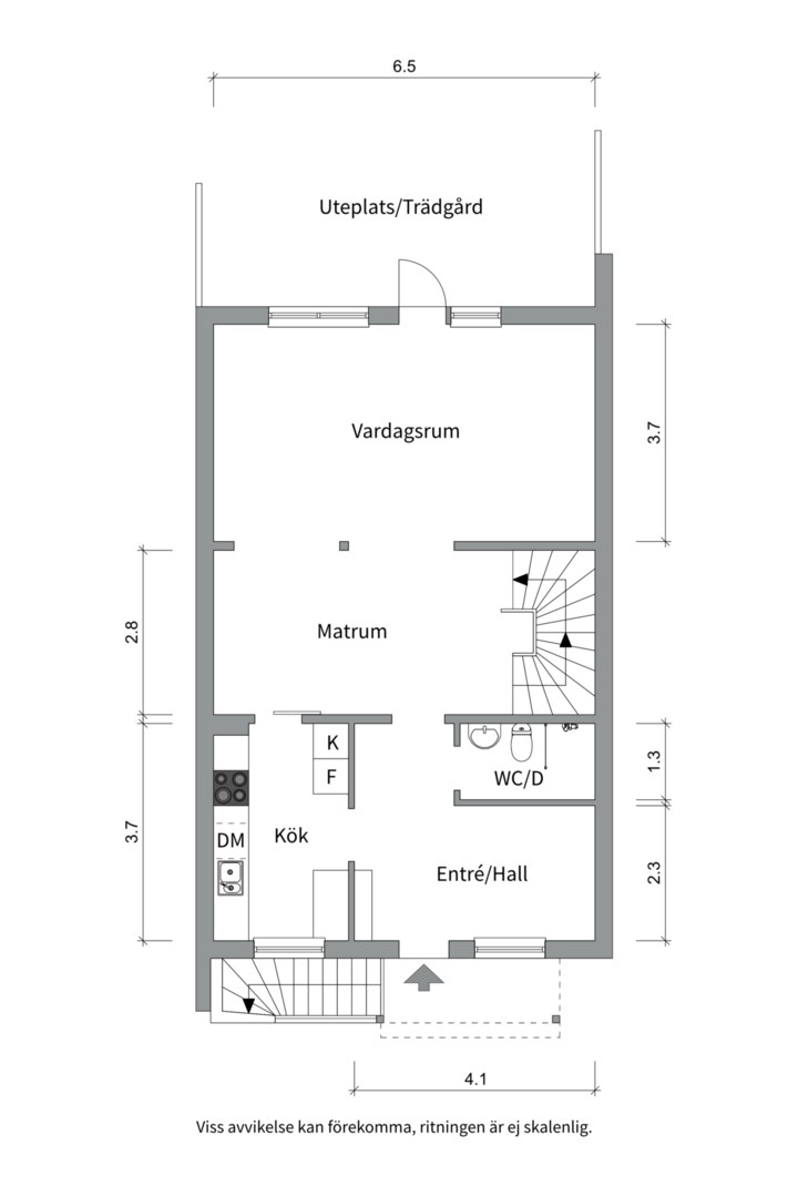 Planlösning från Seminariegatan 4B, Såld i Luthagen, Uppsala