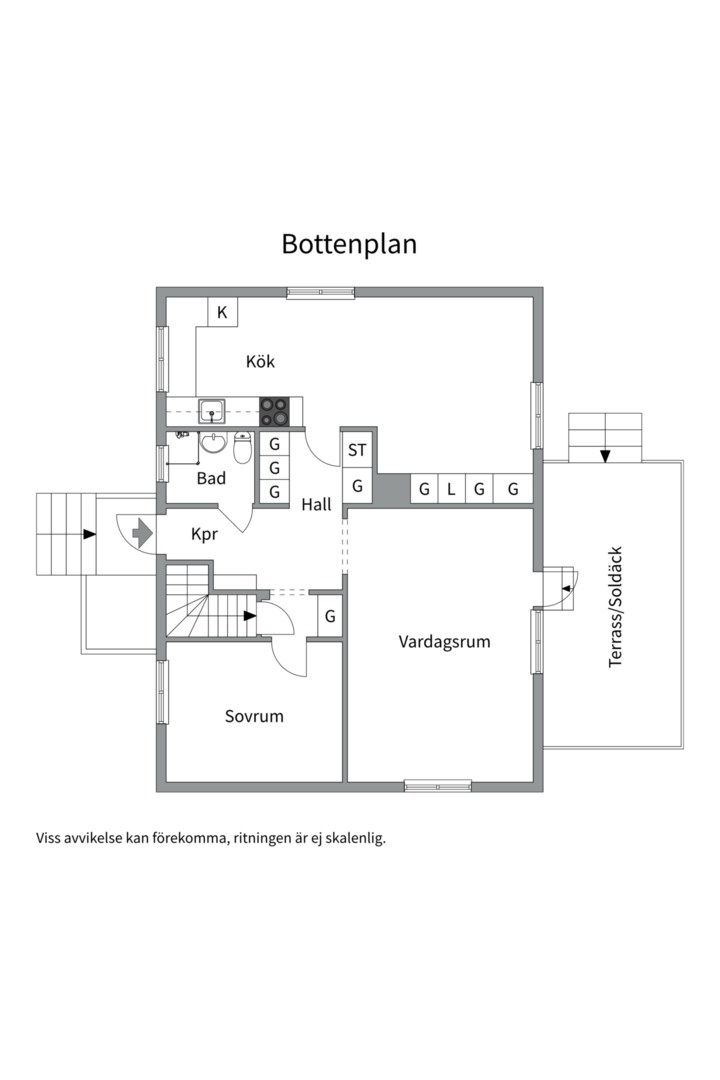 Planlösning från Södra Hökhuvudsvägen 3, Såld i Gimo, Östhammar