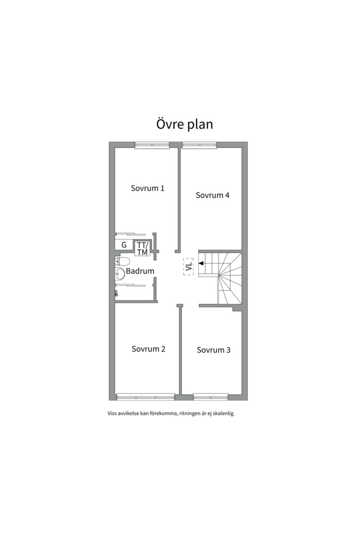 Planlösning från Björkholmsvägen 5, Såld i Östra Orminge, Nacka