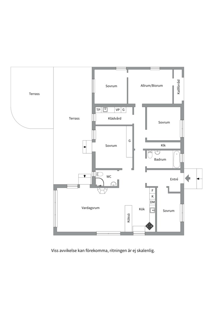 Planlösning från Ringleksvägen 21, Såld i Eriksvik, Nacka