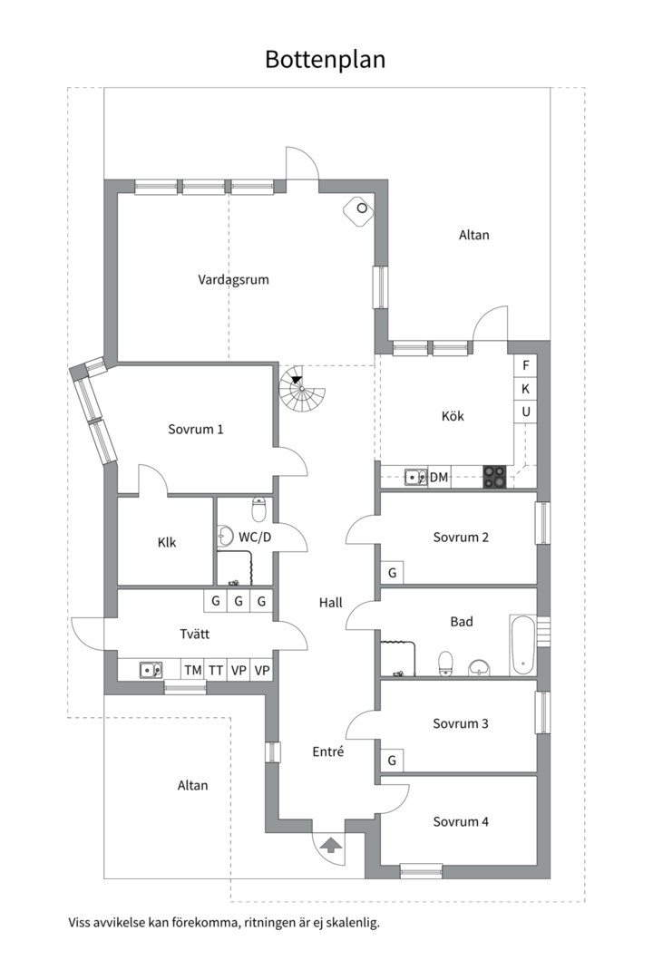 Planlösning från Solvarvet 23, Såld i Alunda, Östhammar