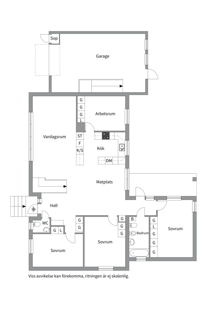 Planlösning från Fjärdingsvägen 19, Såld i Bälinge, Uppsala