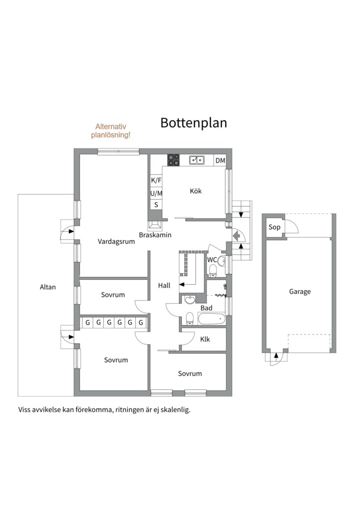 Planlösning från Limvägen 1, Såld i Storvreta, Uppsala