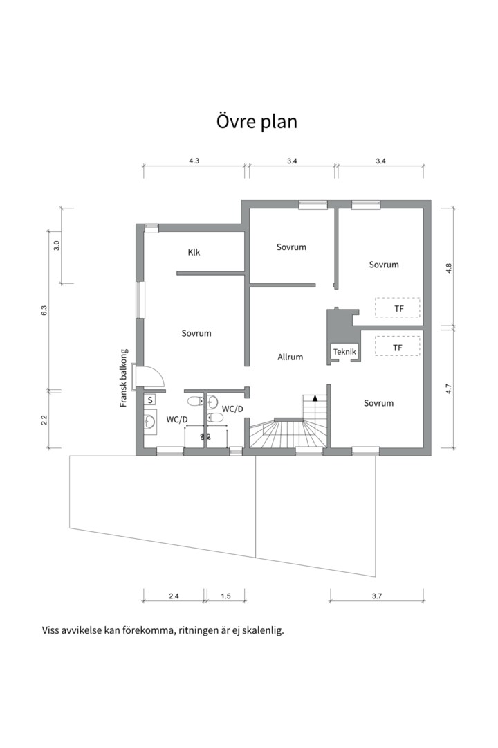 Planlösning från Valhallagatan 7, Såld i Svartbäcken, Uppsala