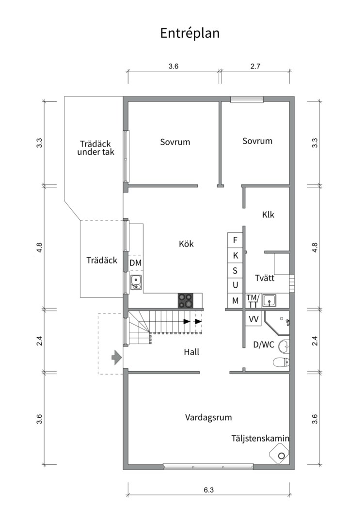Planlösning från Röjningsvägen 12, Såld i Bälinge, Uppsala