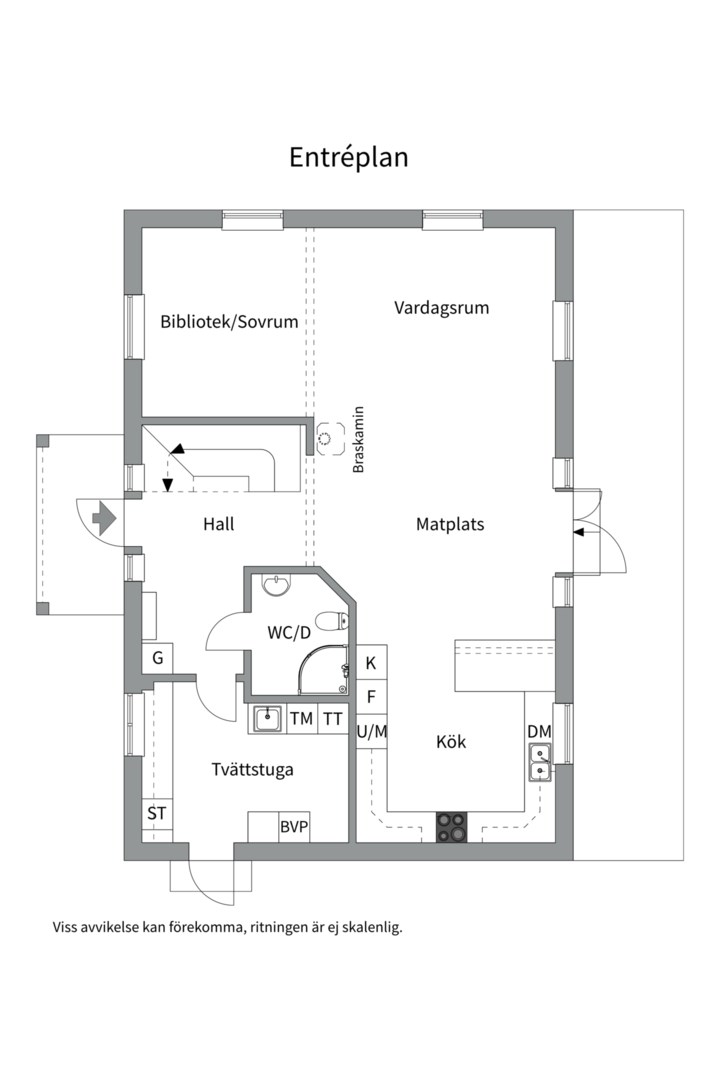 Planlösning från Björnbergsvägen 21A, Såld i Kummelnäs - Björnberget, Nacka