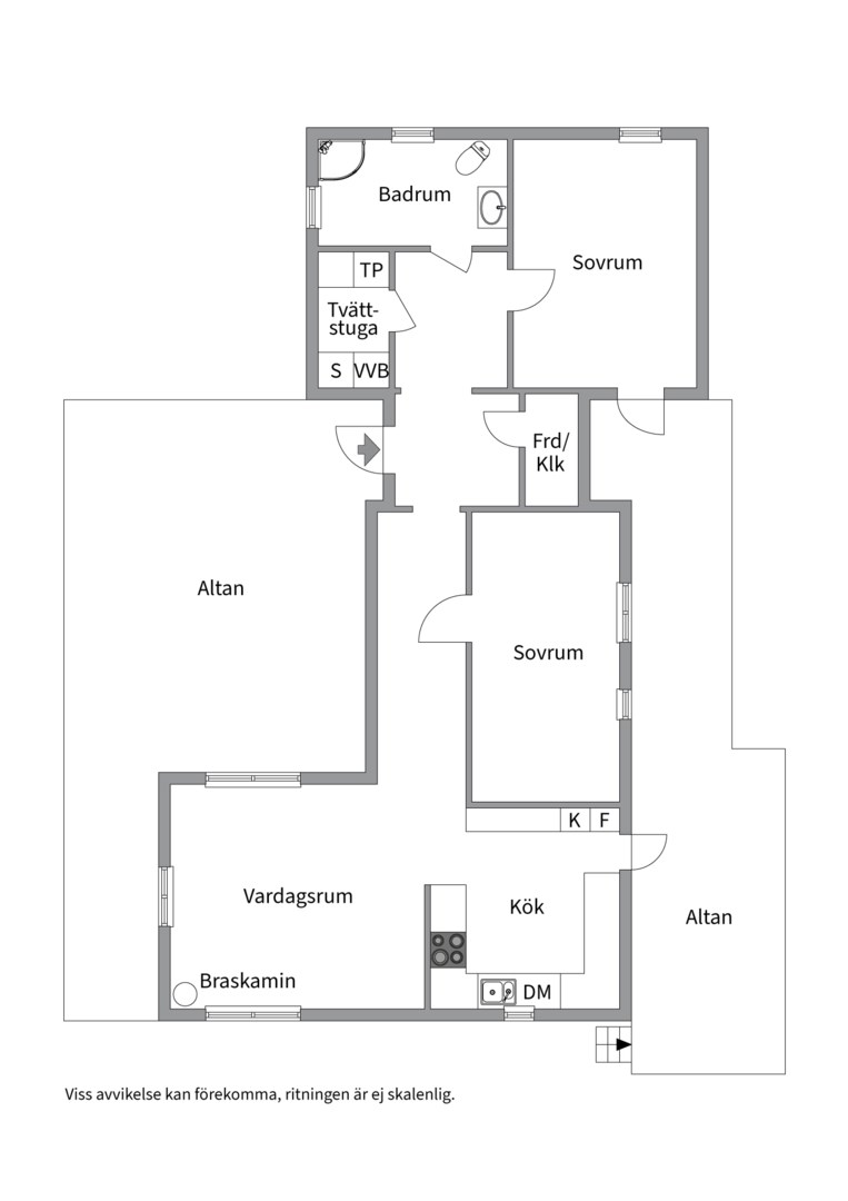 Planlösning från Fågelsångsvägen 19, Såld i Bullandö, Värmdö