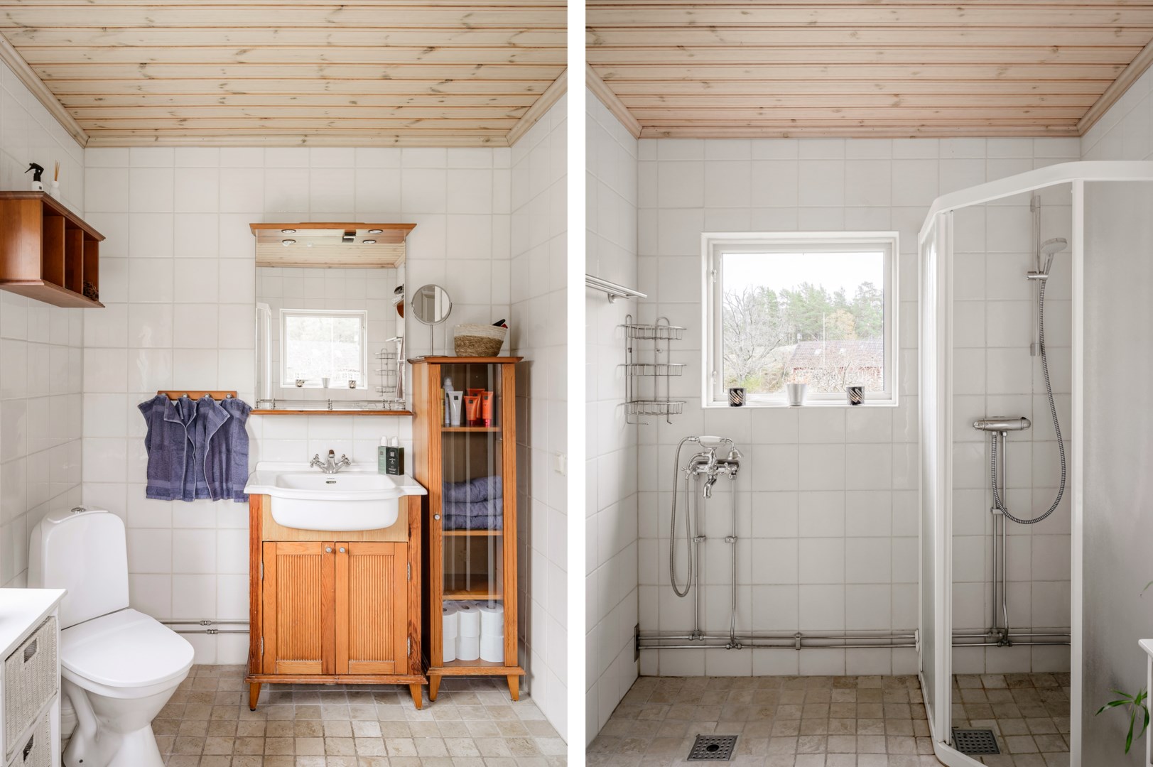 Badrum förberett för badkar