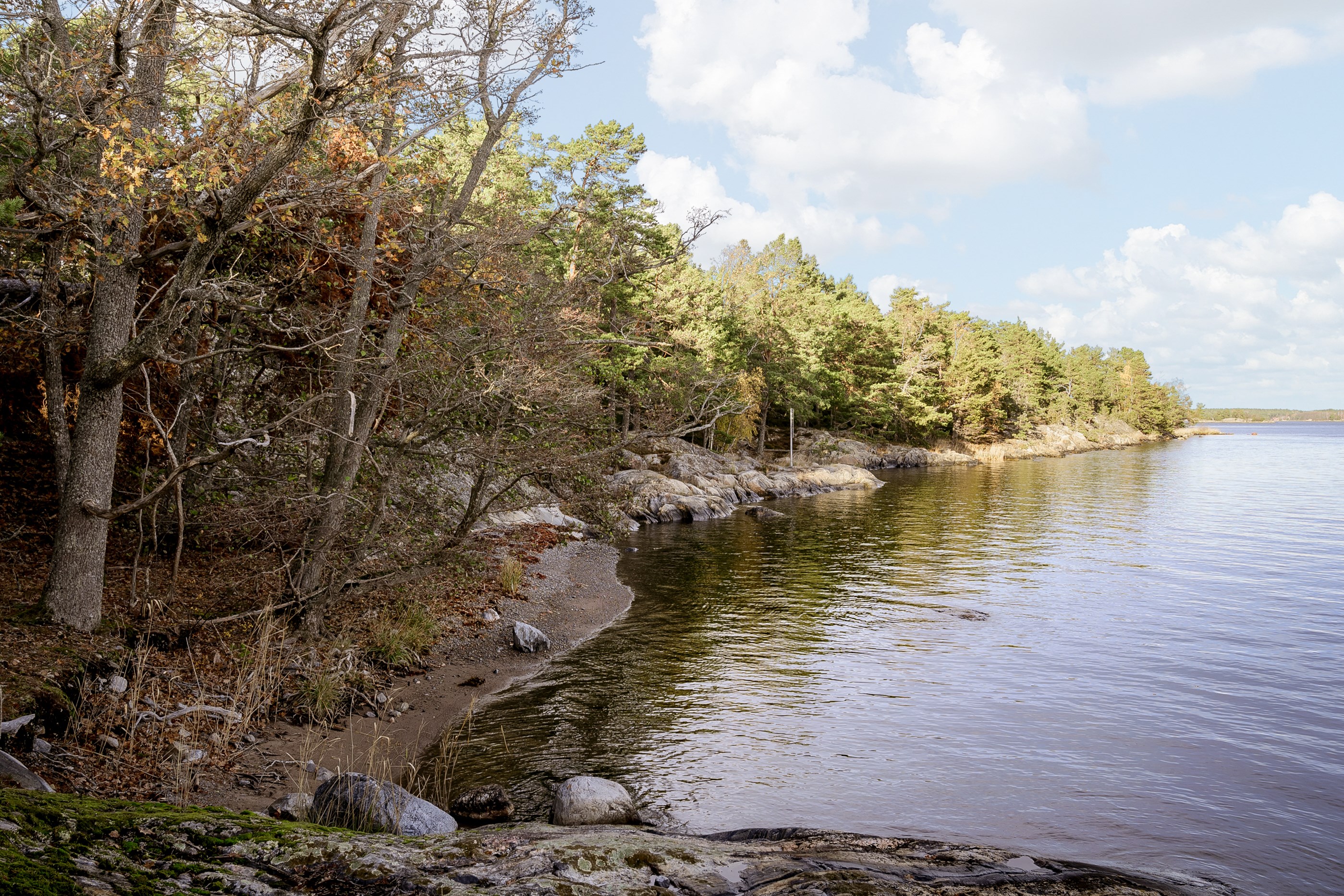 Badklippor några minuters promenad bort