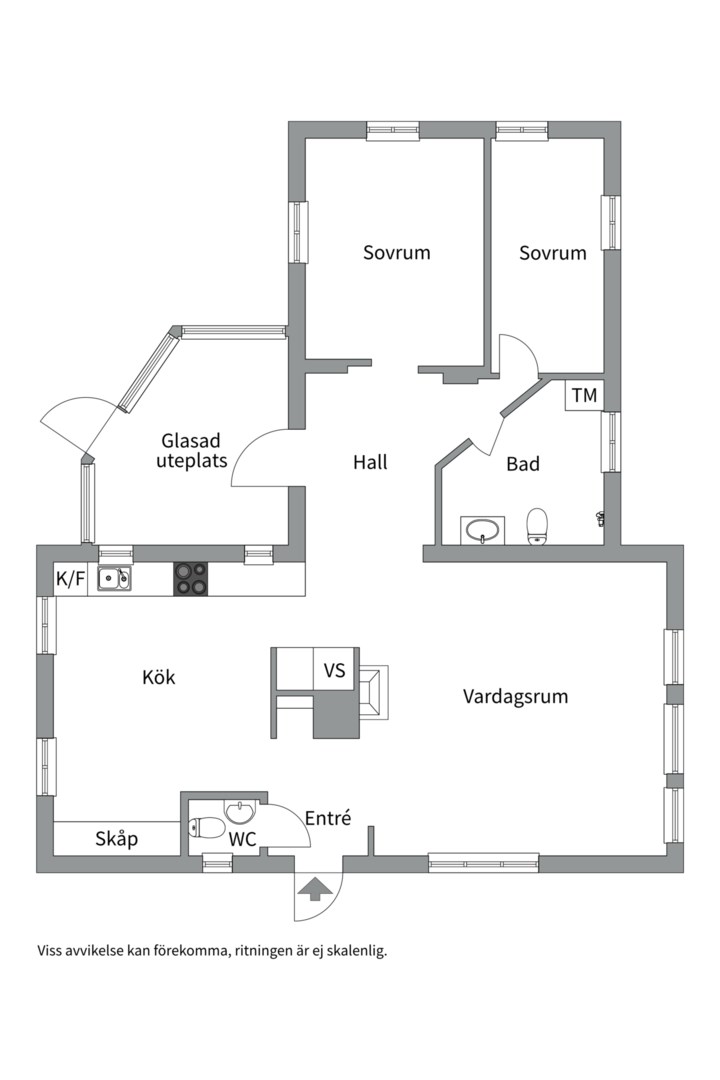 Planlösning från Risbergsstigen 3, Såld i Vikingshill, Nacka