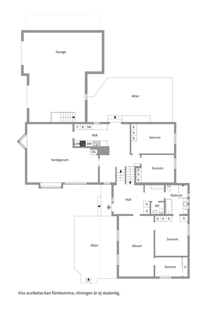 Planlösning från Robertsvägen 1, Såld i Berthåga, Uppsala
