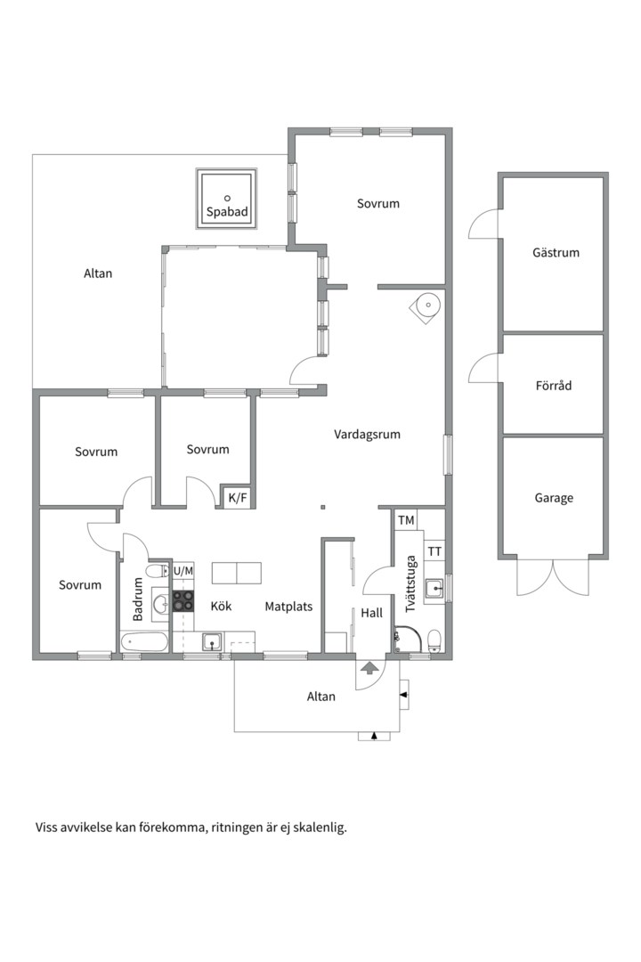 Planlösning från Kalvövägen 19, Såld i Krokhöjden, Nacka