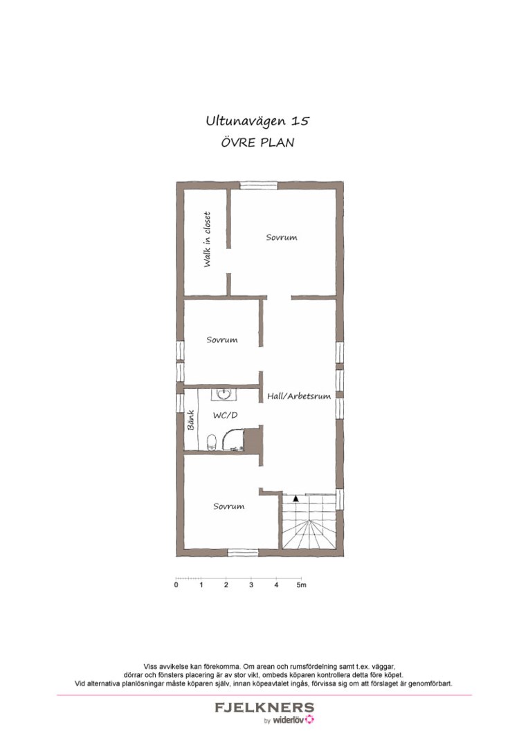 Planlösning från Ultunavägen 15, Såld i Bromma - Norra Ängby, Stockholm