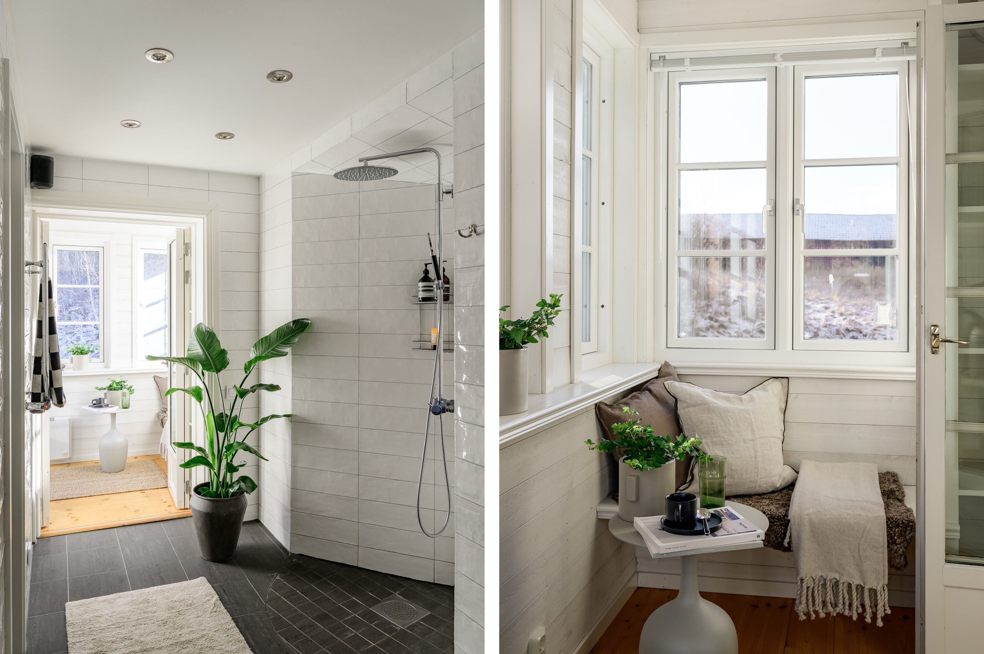 Ensuite badrum med sommarrum