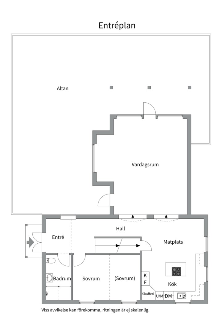 Planlösning från Fjällbrudens väg 12, Såld i Lännersta, Nacka