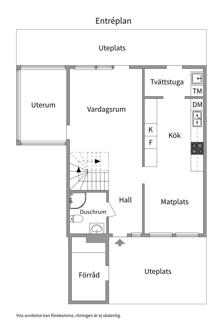 Planlösning från Slöjmolnsvägen 14, Kommande i Storvreta, Uppsala