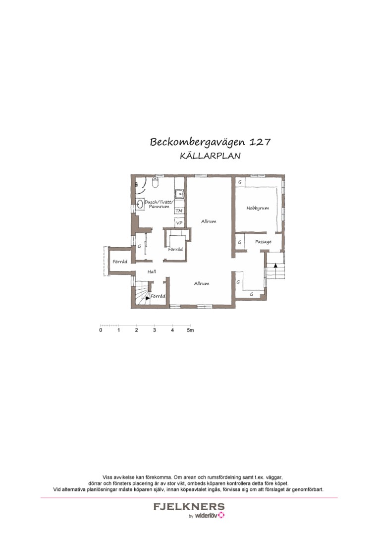 Planlösning från Beckombergavägen 127, Såld i Bromma - Norra Ängby, Stockholm