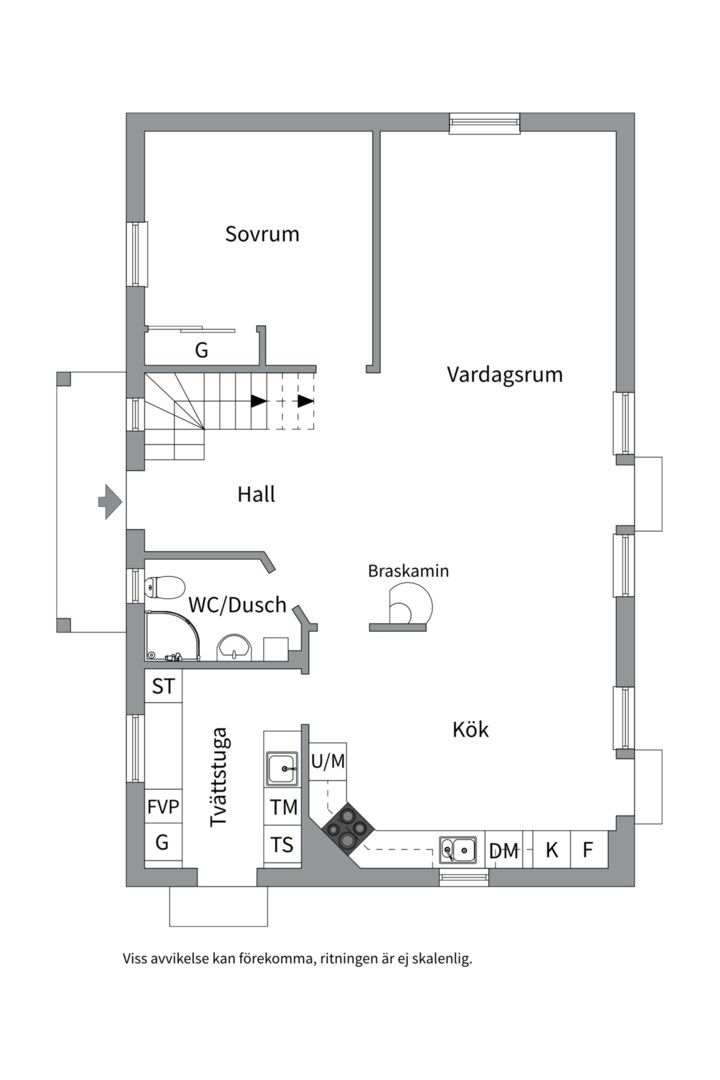 Planlösning från Orrbol 38, Såld i Rasbokil, Uppsala
