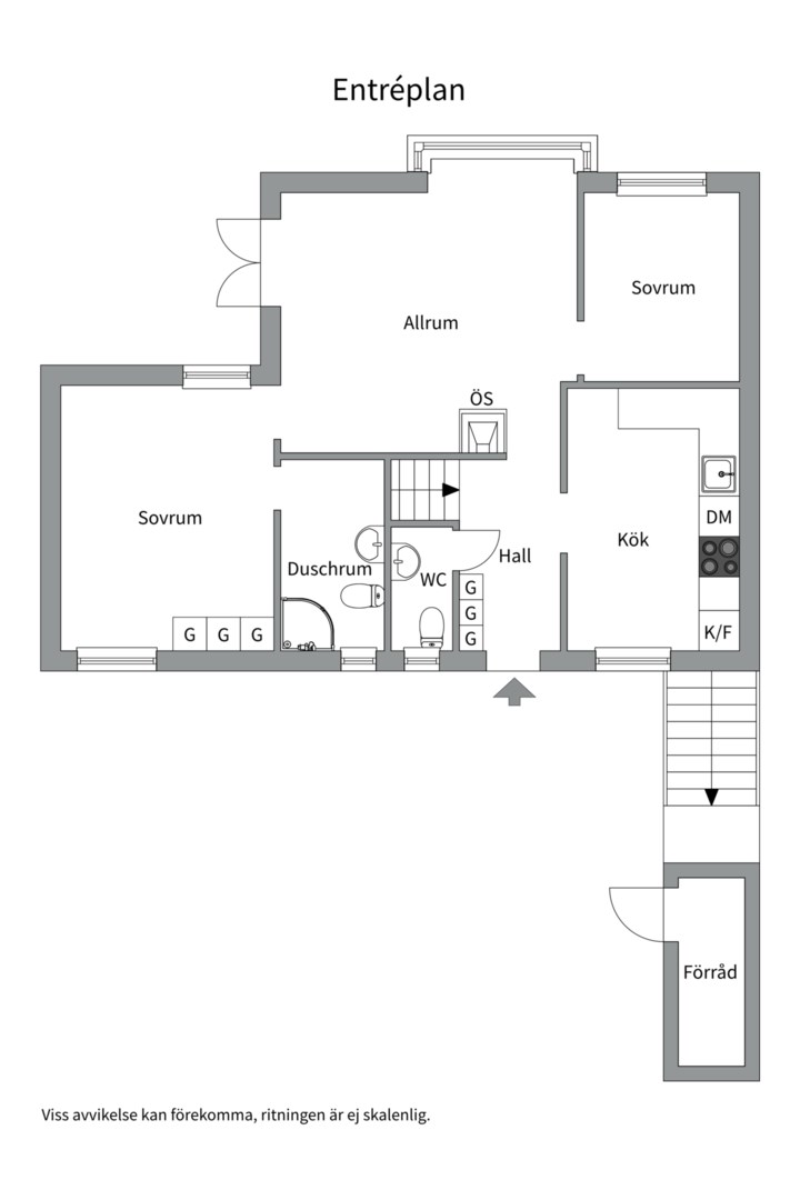 Planlösning från Thun-Ollevägen 13, Såld i Gustavsberg - Lugnet/Björnkärret, Värmdö