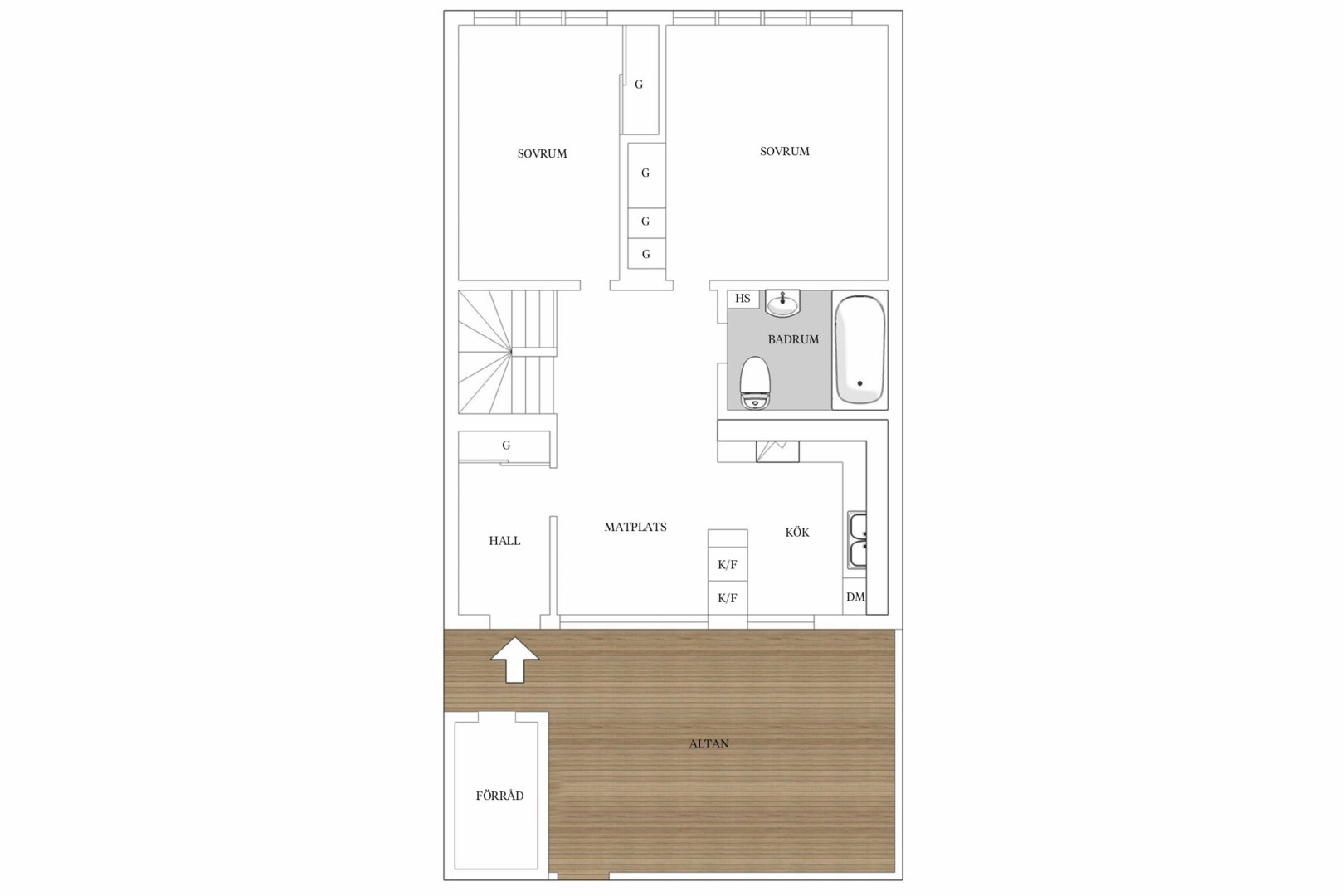 Planlösning från Rudsjövägen 128, Såld i Duvnäs Utskog, Nacka
