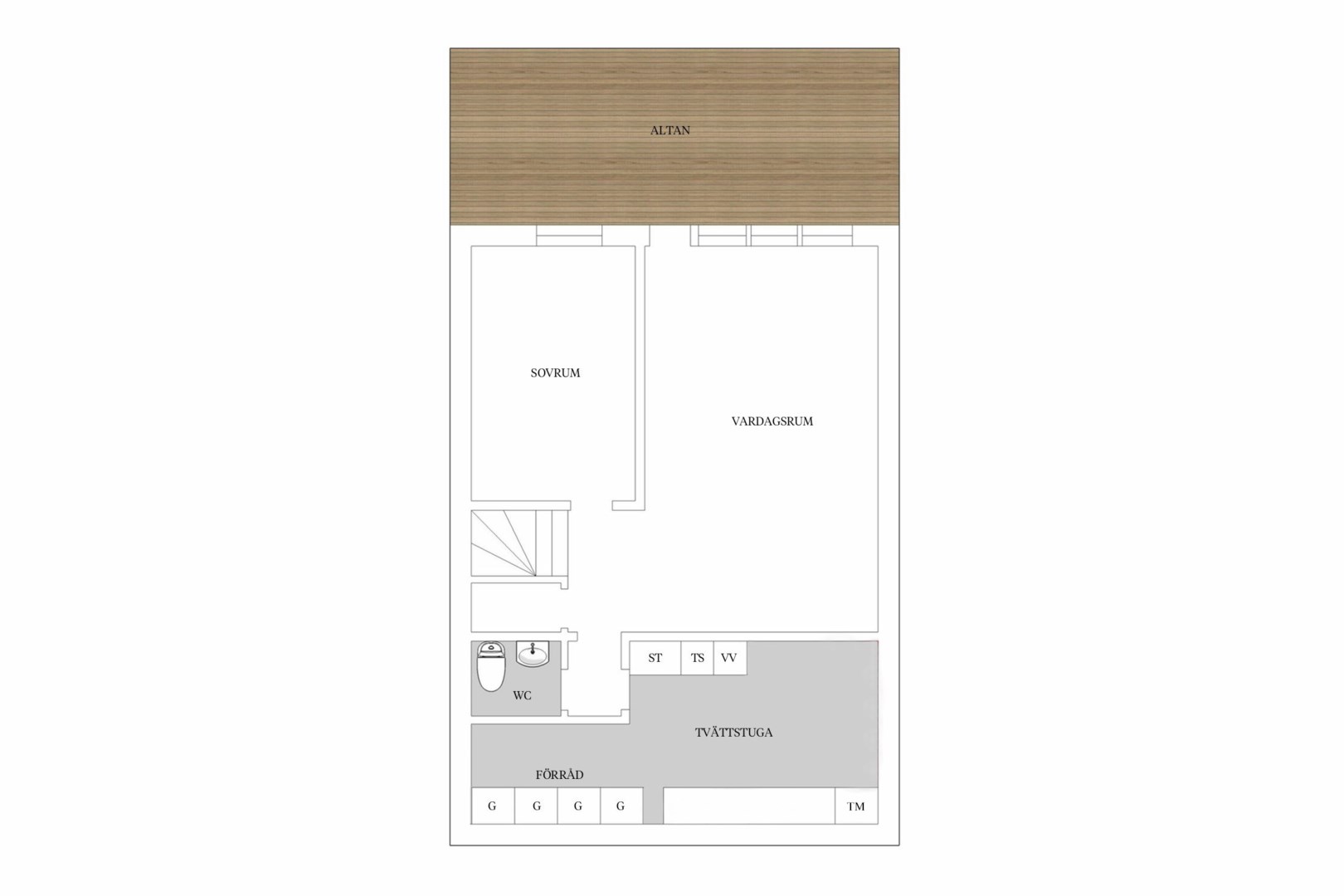 Planlösning från Rudsjövägen 128, Såld i Duvnäs Utskog, Nacka