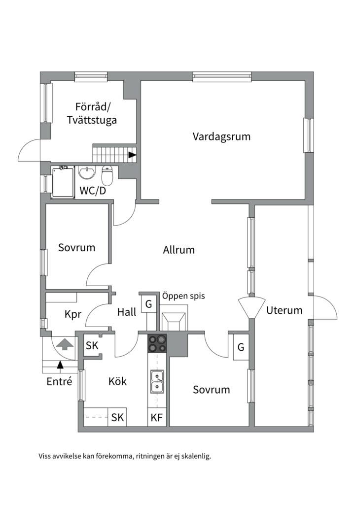 Planlösning från Hertigvägen 15, Såld i Kummelnäs, Nacka