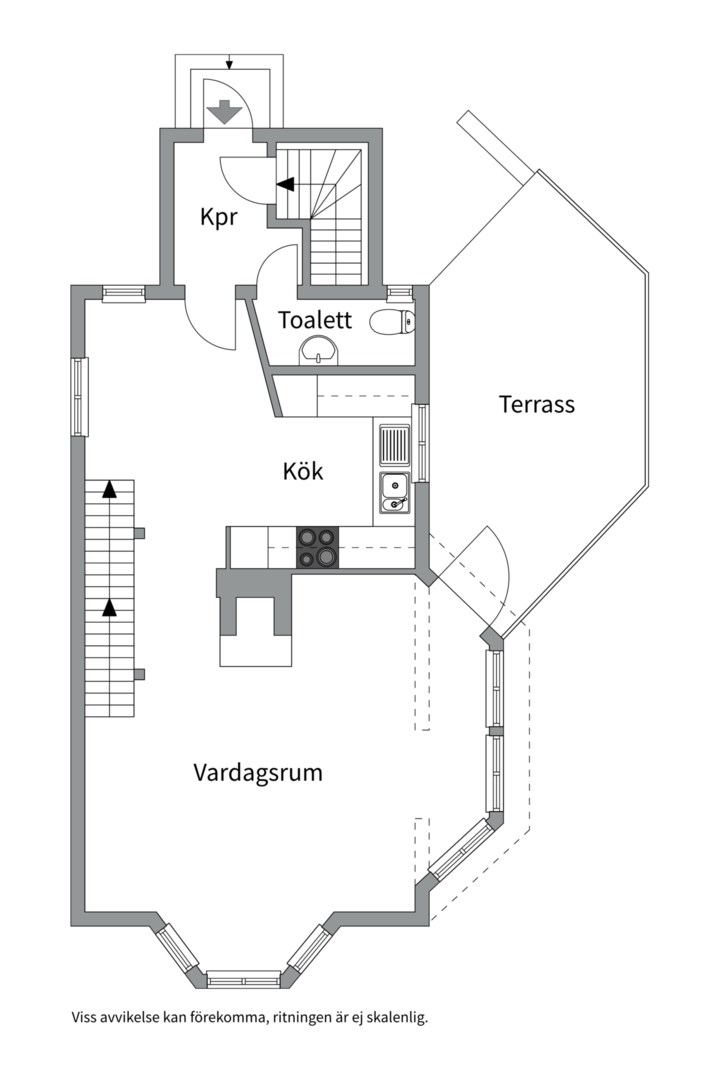 Planlösning från Trappvägen 10, Såld i Eknäs, Nacka