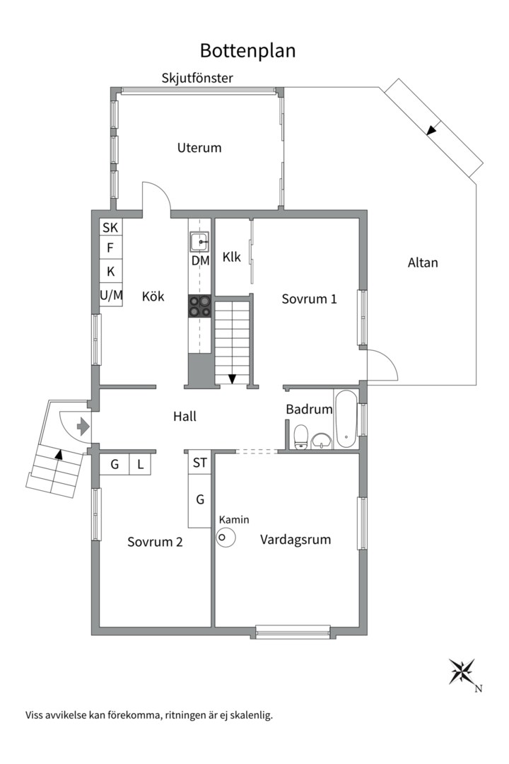 Planlösning från Runhällsgatan 14, Såld i Romberga, Enköping