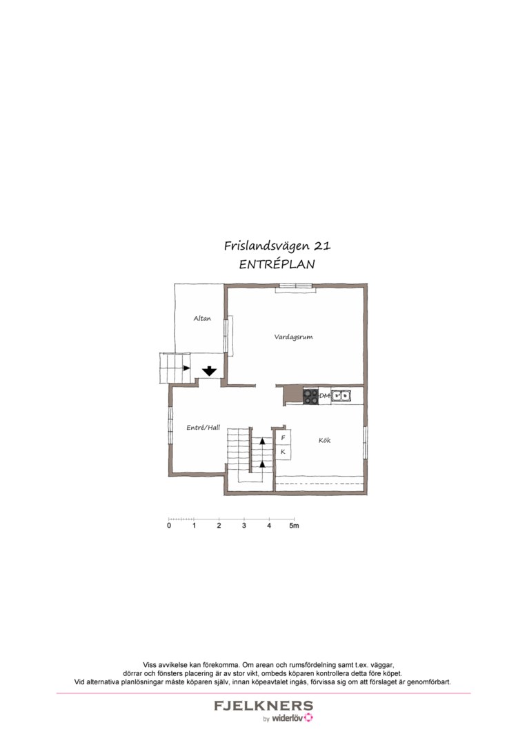 Planlösning från Frislandsvägen 21, Såld i Bromma - Norra Ängby, Stockholm