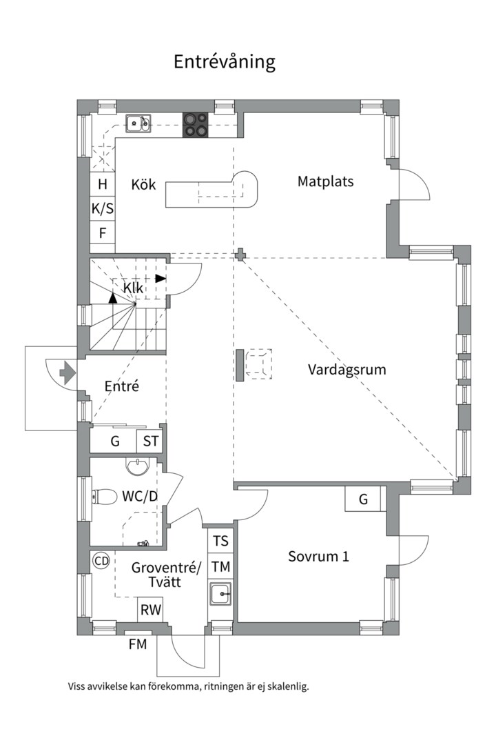 Planlösning från Granelidsvägen 53, Såld i Södra Gottsunda, Uppsala